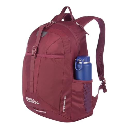 Image of Eddie Bauer Stowaway Packable Backpack | Travel | Outdoor | Lightweight | Foldable | Durable | Ripstop Polyester | 30L - Black Cherry