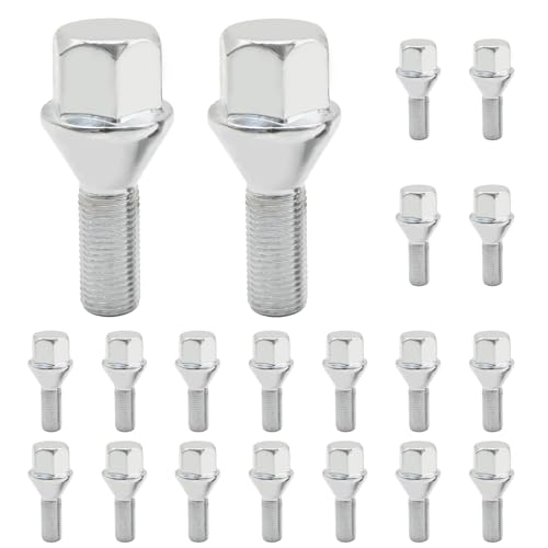 Zreneyfex 20Pcs 53182366 Solid ET Chrome Studs M12x1.25 Stock Wheel Lug Bolt, Replacement for Jeep Cherokee 2014-2023 Compass 2017-2023, Replaces 6511051AA 611-005