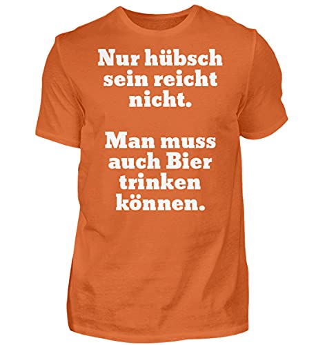 T-Shirt de Qualité Supérieure Homme Orange Large Message Humour Bière et Style Urbain