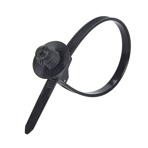 Helonge Push Mount Zip Ties, 50 Pcs Plastic Cable Tie, 8.3 inch Wire Tie Wrap, Push-In Hole Mount Cable Ties