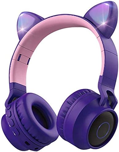 Wireless Bluetooth Headphones Cat Ears Bluetooth Over Ear Headphones Volume Limiting Led Lights Fm Radio Tf Card Aux Mic For Iphone Ipad Kindle Laptop Pc Tv Purple Amazon Ae ألعاب الفيديو