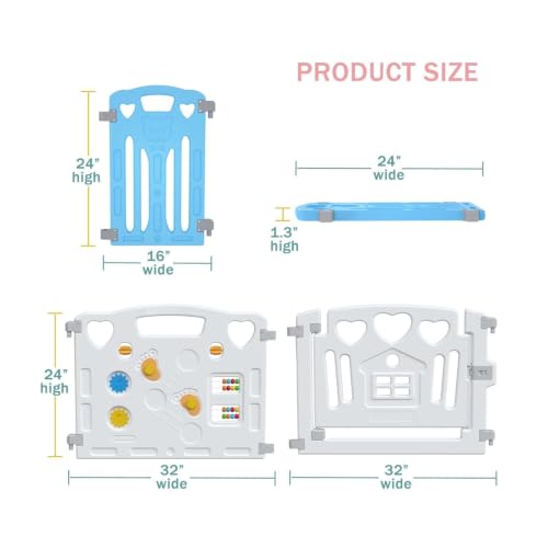 Image of Baby Playpen Kids Activity Centre Safety Play Yard Home Indoor Outdoor New Pen (Multicolour, Classic Set 14 Panel)