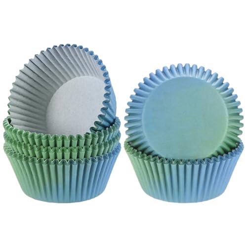 M METERXITY 100-Pack Standard Cupcake Liners for Baking, Greaseproof Cupcake Wrappers for Wedding/Birthday/Party/Christmas[Blue-green Gradient]