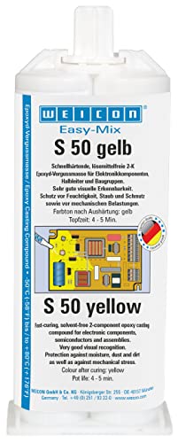 WEICON Easy-Mix S 50 gelb, 2-K Epoxyd-Vergussmasse für Elektronikkomponenten