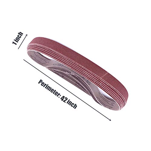 1x42 sanding belts aluminum oxide sander belts sand paper replacement 80 120 180 240 400 600 grits24 pack1x42 inch