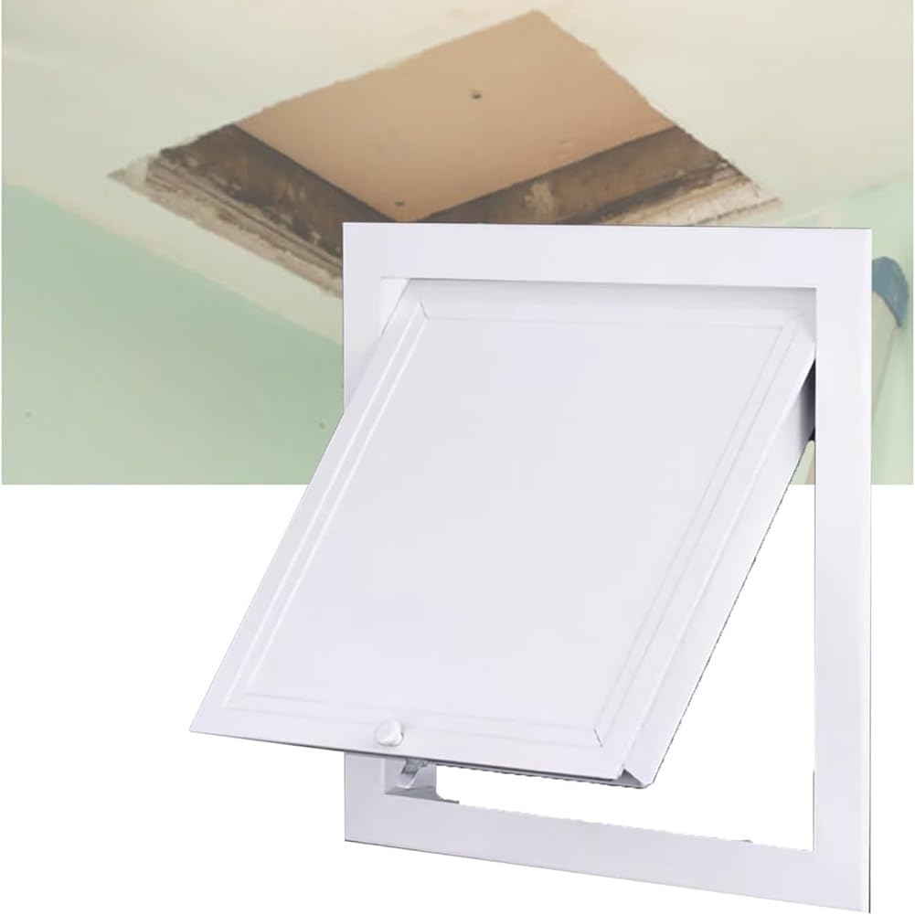 Panel De Acceso para Techos Y Paneles De Yeso, Puerta Cuadrada De Acceso para Plomería, Puertas Metálicas De Fácil Acceso, Panel De Acceso con Interruptor Giratorio para Techo,50 * 50cm