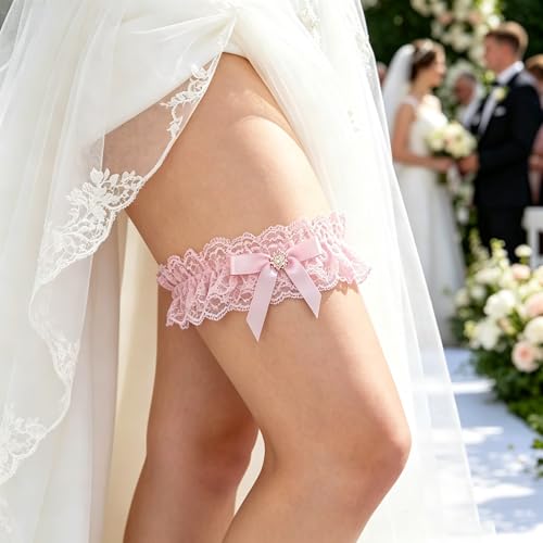 Image of Blue Garters for Bride Wedding Garter Set for Bride Bridal Garter Leg Thigh Blue