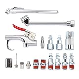AIRTOON Air Tool and Compressor Accessory Kit, 1/4 Inch NPT 17 Piece Air Hose Fittings with Blow Gun