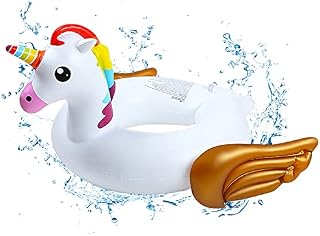 Ksopsdey Swimming Ring,Inflatable Unicorn Pool Float Swimming Ring with Unicorn Pool Party Water Fun Summer Outdoor Beach Water Lounge Inflatable Raft for Kid