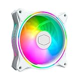 Cooler Master MasterFan 3w1 MF120 Halo White ARGB - Wentylator Obudowy PC z Podwójnym Oświetleniem ARGB, Hybrydowymi Ostrzami z Ochroną Czujnika Zacięcia oraz Ramą Tłumiącą Drgania; z Kontrolerem
