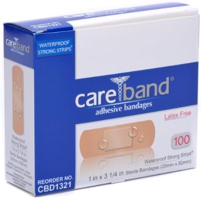 Care Band Waterproof Adhesive Bandages 1×3.25 100/box Care Band Waterproof Adhesive Bandages 1×3.25 100/box