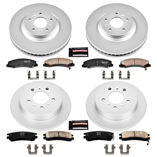 Image of PowerStop Front and Rear Brake Kit for Buick Allure 2008-09 | Buick LaCrosse 2008-09 - Fully-Coated Disc Rotors with Z17 Ceramic Brake Pads Replacement, CRK4377