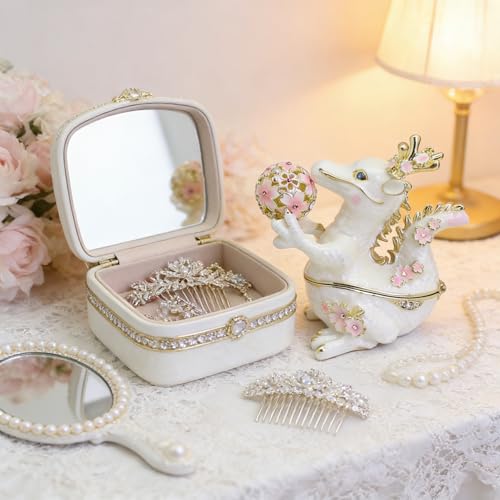 Boîte à bijoux de rangement décorative pour coiffeuse et chambre - 4