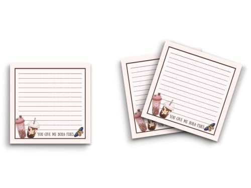 Papeterie You Give Me Boba Flies, lot de 3 blocs de notes adhésives pour votre bureau créatif