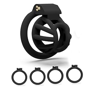 SeLgurFos V2.0-whale Male Chastity Device With 4 Penis Rings, Penis Trainer Cock Cage Cock Ring Chastity Belt Sex Toys…