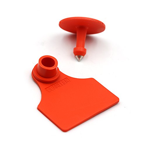 100 Pcs Animal Blank Ear Tags For Pigs Tpu Plastic Livestock Goats Calves Ear Tag (Orange) #TOP5