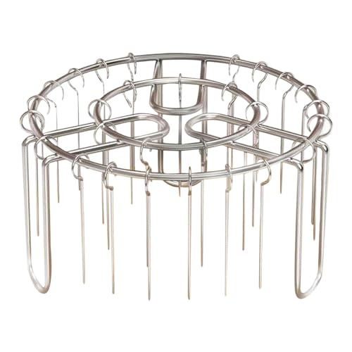 Spiedo per friggitrice ad aria, in acciaio inox spesso, supporto verticale con 24 spiedini, accessori per friggitrice ad aria per cucina, barbecue, kebab, griglia per barbecue con spiedini verticali