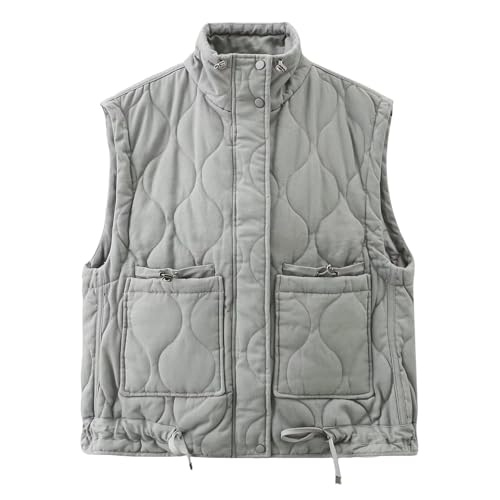 Chaqueta acolchada sin mangas con cuello alto aislante
