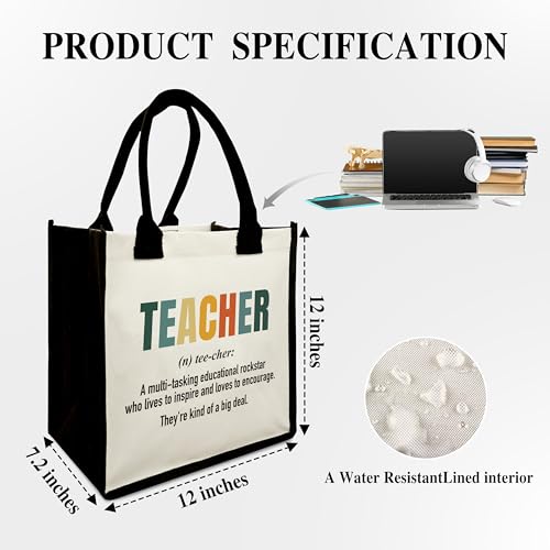 Teacher Shoulder Beach Bag - Teacher Appreciation Canvas Tote Bag Gifts2