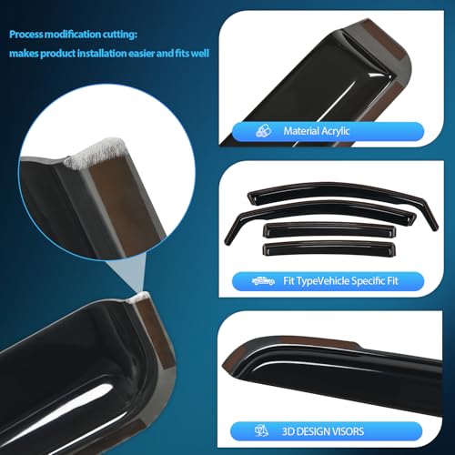 Image of Nilight in-Channel Rain Guards for Kia Sportage 2017-2022 Side Window, 4PCS