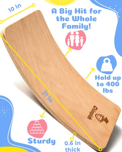 Wooden Wobble Balance Board Kids Toddler Toys, Montessori Rocker Board #TOP6