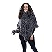 Linda Anderson Cozy Coat Printed Fleece Poncho Wearable Blanket with Gloves Set (Grey Leopard)