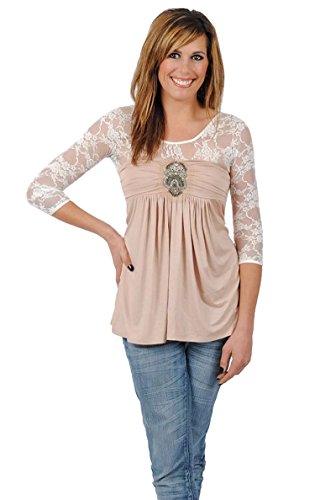 Sleevey Wonders Women's Reversible 3/4 Sleeves Ivory Lace (2X, Ivory Lace)