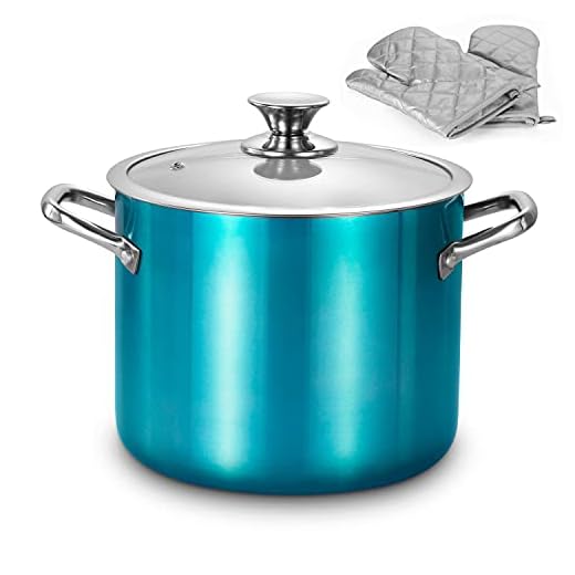 LovoIn Nonstick Stock Pot 7 Qt Soup Pasta Pot with Lid, 7-Quart Multi Stockpot Oven Safe Cooking Pot for Stew, Sauce & Reheat Food, Induction/ Oven/ Gas/ Stovetops Compatible for Family Meals