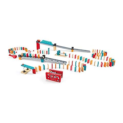 Hape Robot Factory Domino | Double-Sided Wooden Ball Domino Set, Educational Game for Kids Cover