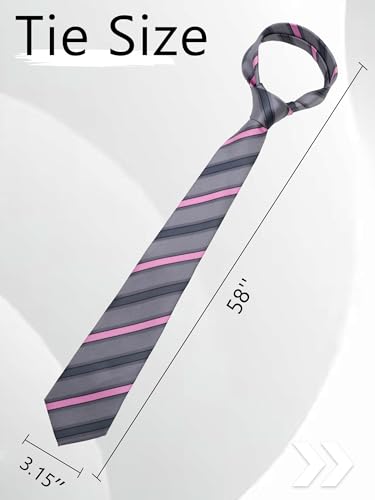 Image of Luckyvestir Striped Ties for Men Classic 3.15 inch Men's Tie Formal Neckties for Business Graduation Dinner Wedding