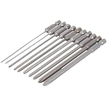 Utoolmart Phillips Screwdriver Bits, 9 Pieces Set Phillips Head Magnetic Screw Driver Bit, with 1/4 Inch Hex Shank, 100mm Length S2 Steel Screw Driver Kit Tools, for Repair Work