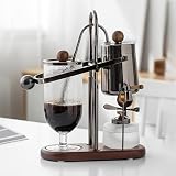 Siphon-Kaffeemaschine, 450 ml 5-Tassen-Siphon-Kaffeemaschine, 304-Edelstahlgewebe und hitzebeständiges Glas mit hohem Borosilikatgehalt, Tisch-Siphontopf aus Glas,belgische Balance-Siphon-Kaffeemasche
