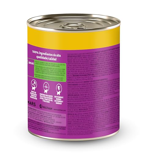 Pack de Ração Úmida Whiskas Lata Patê de Frango para Gatos Adultos 290 g - 24 unidades