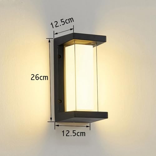 Lampe murale extérieur LED IP65 noire 26cm dimmable RGB avec télécommande - 6