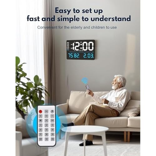 Image of EASEPRES LED Digital Wall Clock (X6636-Blue)