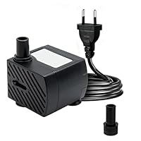 180L/H 3W Mini-Tauchpumpe, Ultra Leise Aquarium Pumpe mit 1.3m Netzkabel，mit 1 Düsen für Brunnenaquarium， Aquarium, Teichgarten EU-Stecker