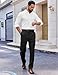 COOFANDY Mens Dress Pants Regular Fit Flat Front Pant Expandable Waist Casual Slacks Black