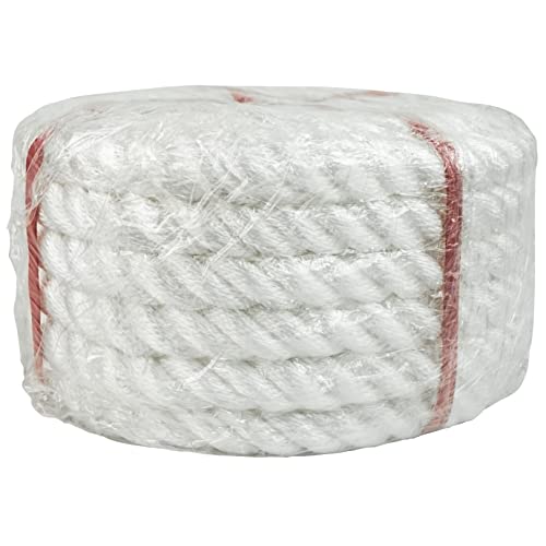Cuerda trenzada de polipropileno blanco Aoneky de 3/8 pulgadas x 25 pies para amarre 8