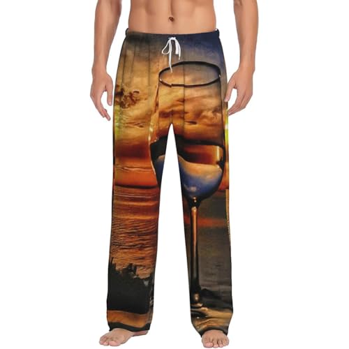 Pantalon de pyjama homme imprimé verre à vin idéal pour des soirées cocooning à la maison