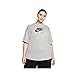 Nike Sportswear Air Boyfriend T Womens Active Shirts & Tees Size 3X, Color: Grey/Black-Grey