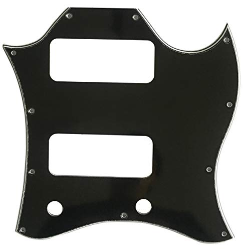 �M�^�[�s�b�N�K�[�h Fits US Gibson SG P90 Style Without Pickup Mounting Holes Style 4�w�\�� �M�^�[�ی� �ی�t�B�����t�� (4�v���C�u���b�N)
