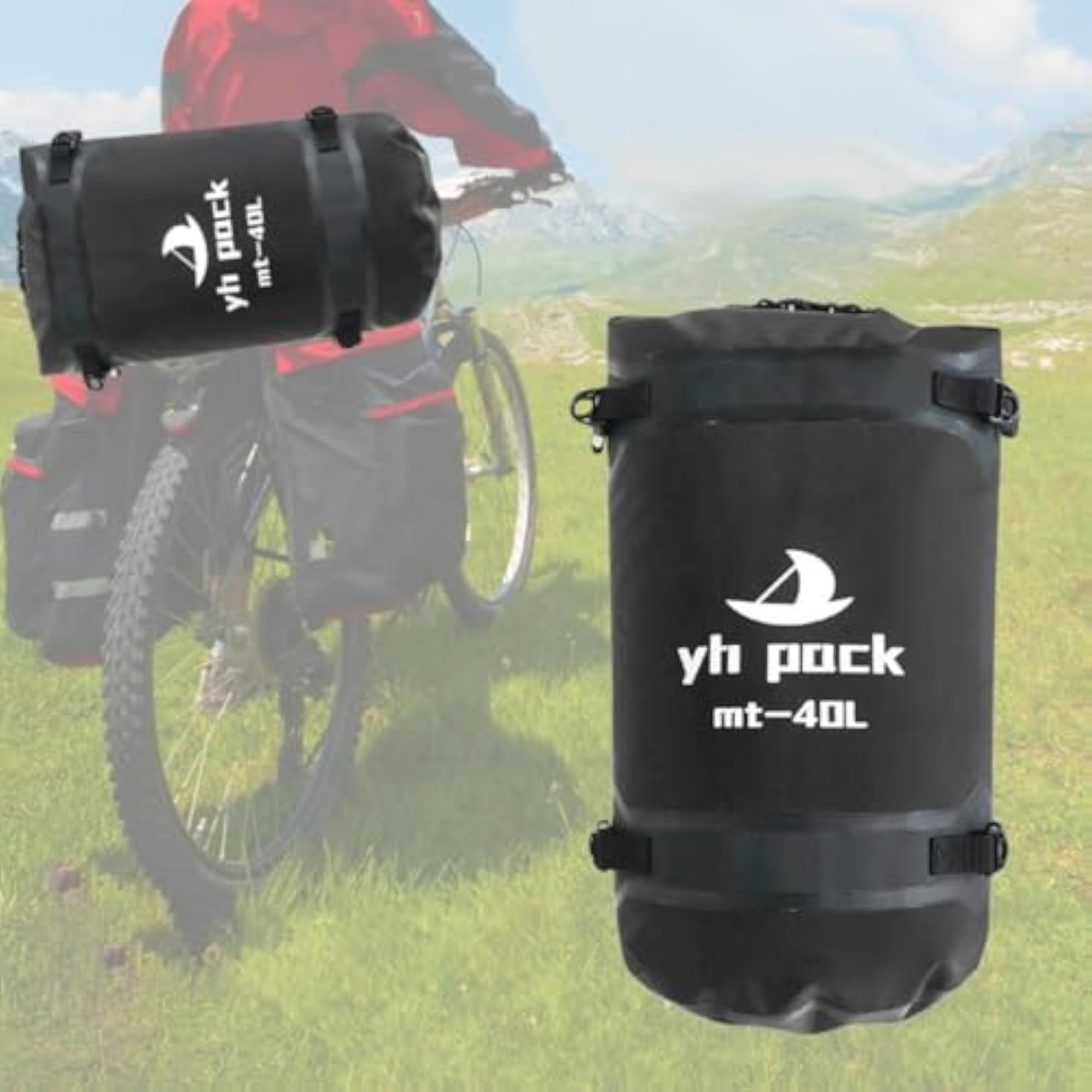 Spacious Waterproof Duffel Bag for Kayaking & Travel, Black 40L