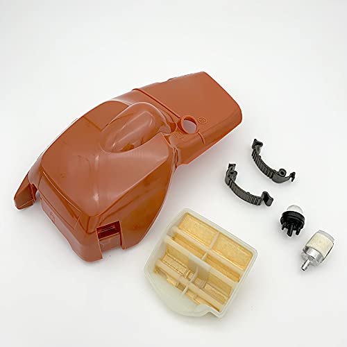 Kit de Filtro de Aire y Combustible con Clip de Cubierta Superior de Cilindro for Motosierra de Gasolina h 445 E 445e 450 450e Accesorios de Repuesto para cortacésped