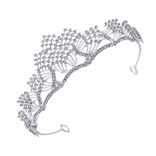 FOMIYES tiara de diamantes de imitación túnica tiaras para mujer diadema de boda fuente tocados bodas diademas novia tiara de aleación tiara de la novia de la boda pedrería Silver