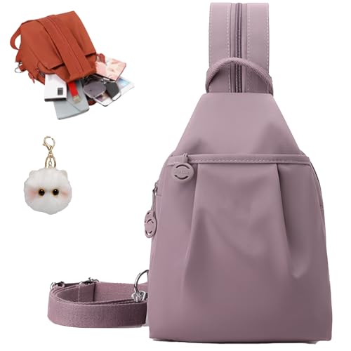 2025 Backpack Chest Bag Double Zipper Large Capacity, Vovtva Bag, Adjustable Shoulder Strap, Waterproof Oxford Cloth (Pink)