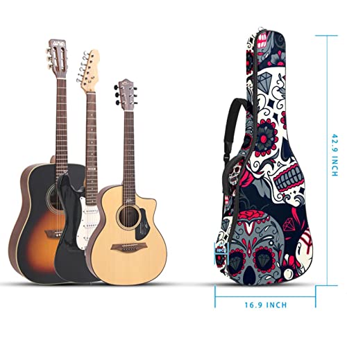 Housse de guitare colorée en tissu Oxford imperméable avec motif de crâne et fleurs avec bandoulière réglable - Les Beatles, Paul McCartney, John Lennon, RIngo Starr, George Harrison Housse de guitare colorée en tissu Oxford imperméable avec motif de crâne et fleurs avec bandoulière réglable – Image 6