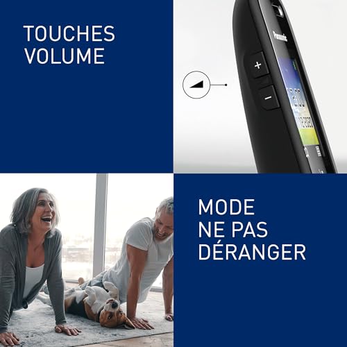 Panasonic KX-TGH722FRB DECT Téléphone Numérique Sans Fil avec Répondeur Numérique, Base et 2 Combinés, Mains Libres, Identification de l'Appelant, Blocage des Appels Indésirables, LCD Couleur, Noir