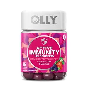 OLLY Immunity Gummy, Immune Support, Elderberry, Zinc, Vitamin C, Supplement, Berry Flavor, 15 Day Supply – 45 Count