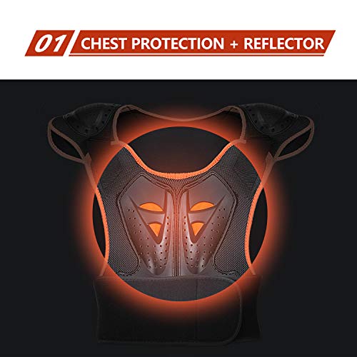 OHMOTOR Kid Body Armor Armour Jacket Children Chest Back Spine Protector Vest (Small) - Thumbnail 4