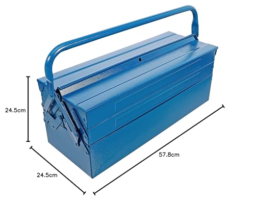 BGS 33002 | Metall-Werkzeugkasten | leer | 530 x 200 x 200 mm | 5 Fächer | Stahlblech